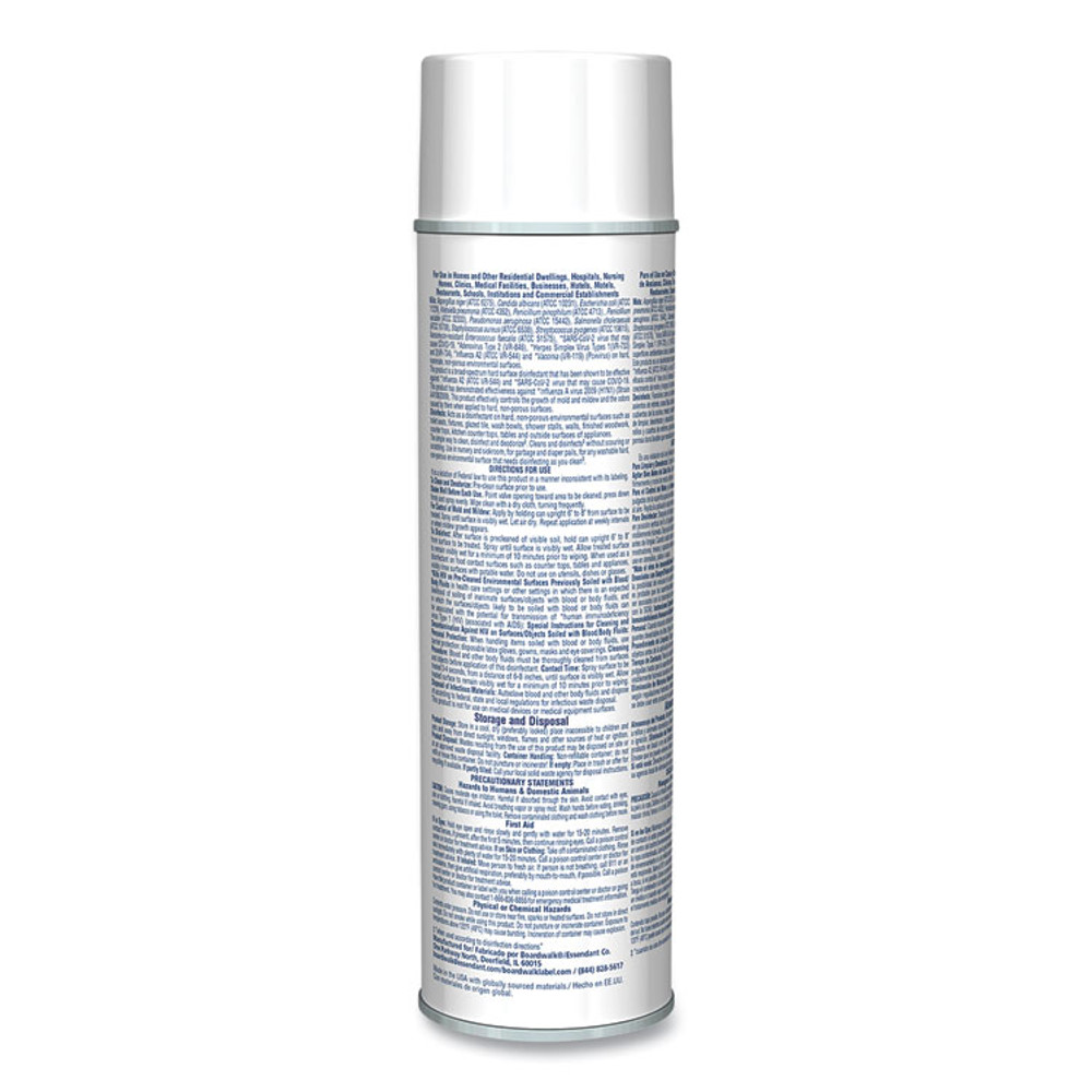 BOARDWALK 343ACT Foaming Disinfectant Germicidal Cleaner, Flowery Scent, 19 oz Aerosol Can, 12/Carton