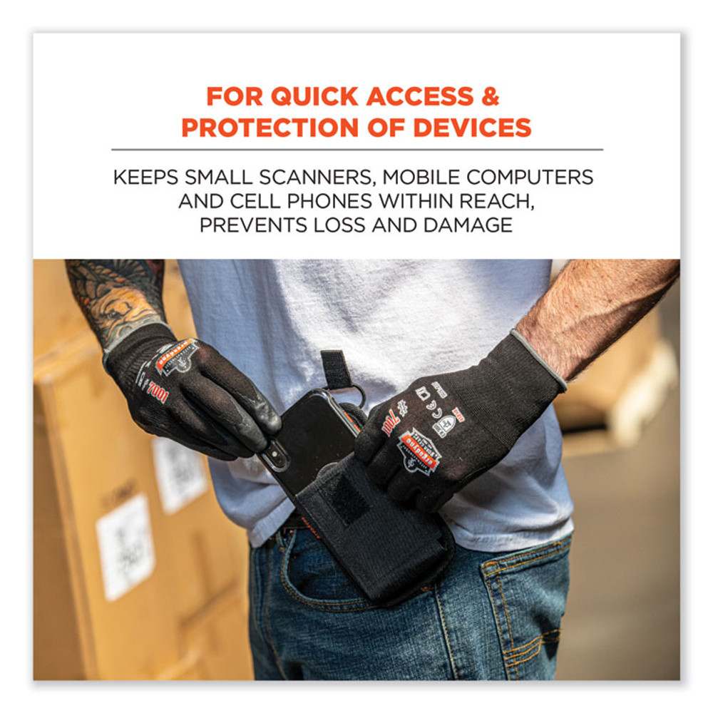 TENACIOUS HOLDINGS, INC. ergodyne® 19187 Squids 5544 Phone Style Scanner Holster with Belt Clip and Loops, 1 Compartment, 3.75 x 1.25 x 6.5, Gray