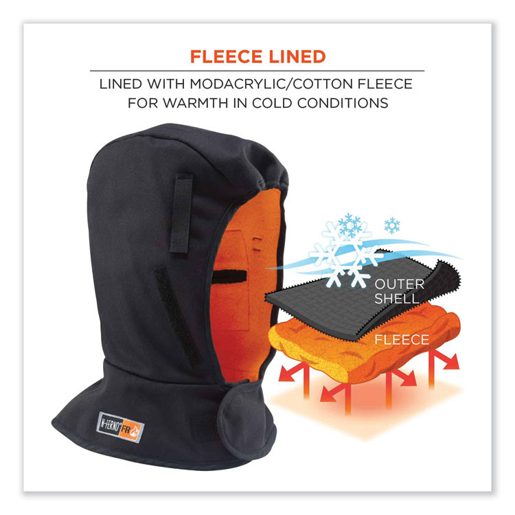 TENACIOUS HOLDINGS, INC. ergodyne® 16882 N-Ferno 6882 2-Layer FR Cotton Shoulder Winter Liner, Modacrylic Cotton, One Size Fit Most, Black