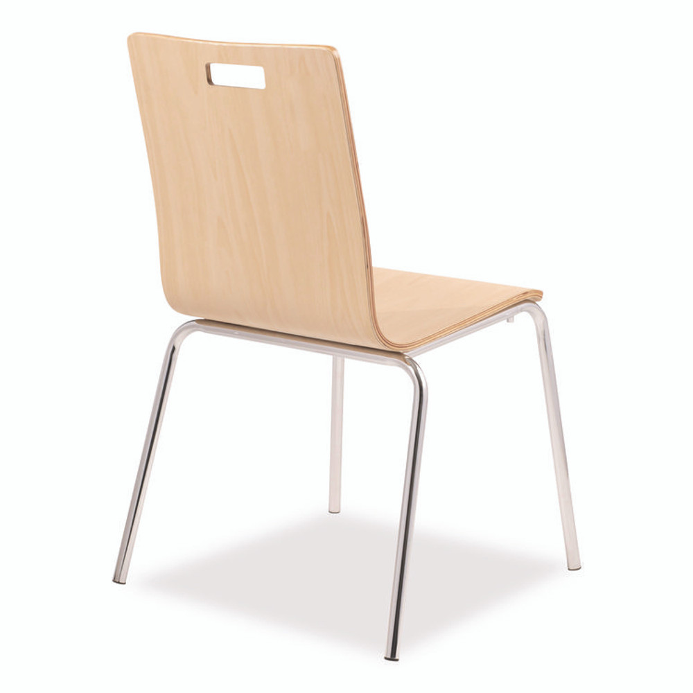 NATIONAL PUBLIC SEATING NPS® BCC224 Bushwick Series Bentwood Chair, Supports Up to 500 lb, 18" Seat Height, Natural Seat, Natural Back, Chrome Base, 4/Carton
