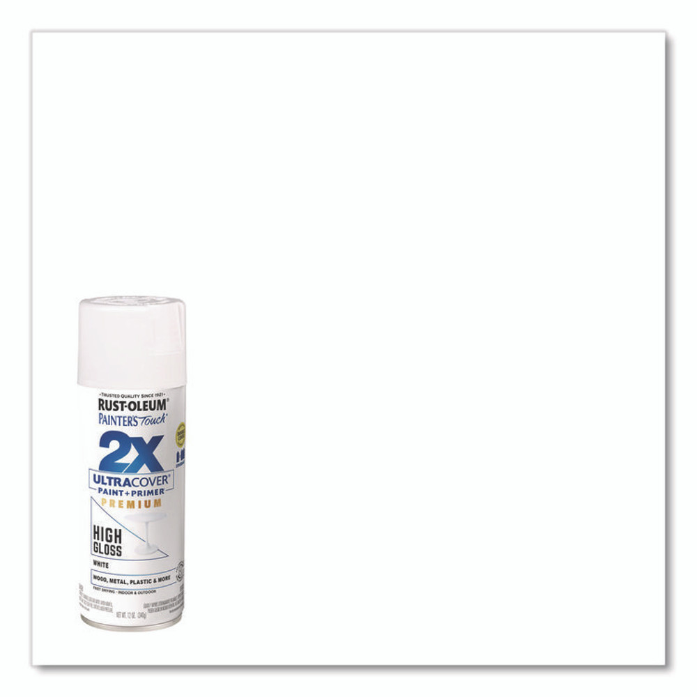 RUST-OLEUM CORPORATION 331171 Painter's Touch 2X Ultra Cover Spray Paint, High Gloss White, 12 oz Aerosol Can, 6/Carton