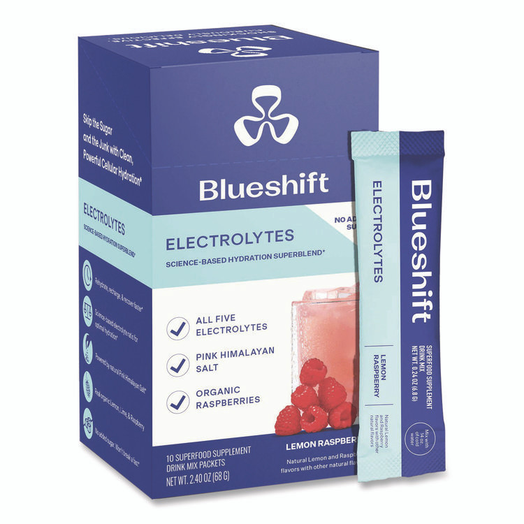 BLUESHIFT NUTRITION 60004169 Variety Pack Drink Mix, Assorted Flavors, Individual Packets, 10/Pack. 4 Packs/Carton