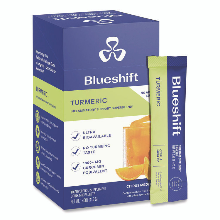 BLUESHIFT NUTRITION 60004169 Variety Pack Drink Mix, Assorted Flavors, Individual Packets, 10/Pack. 4 Packs/Carton