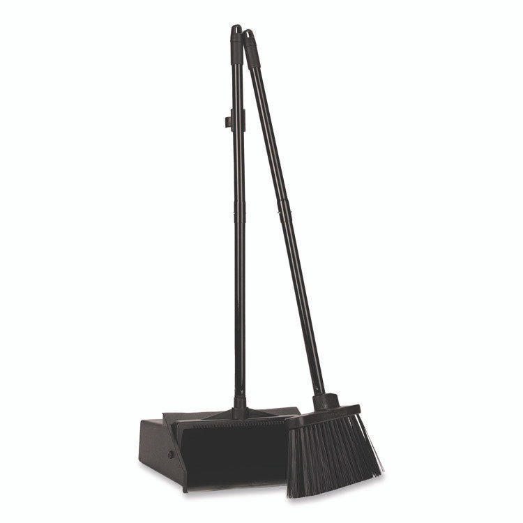 CFS BRANDS Carlisle 36141503 Duo-Pan Upright Dust Pan and Broom, 11.8w x 36h, 24.5" Handle, Plastic, Black