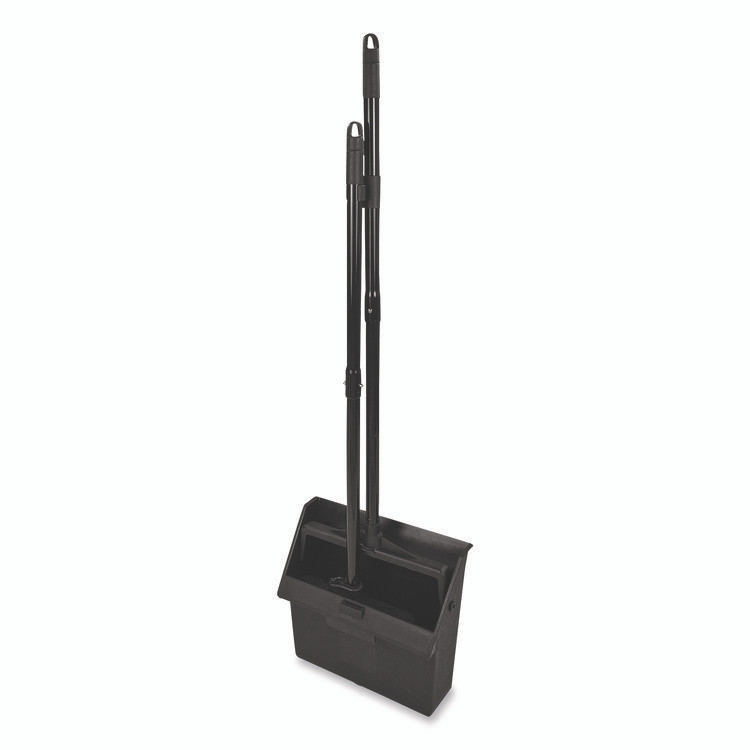 CFS BRANDS Carlisle 36141503 Duo-Pan Upright Dust Pan and Broom, 11.8w x 36h, 24.5" Handle, Plastic, Black