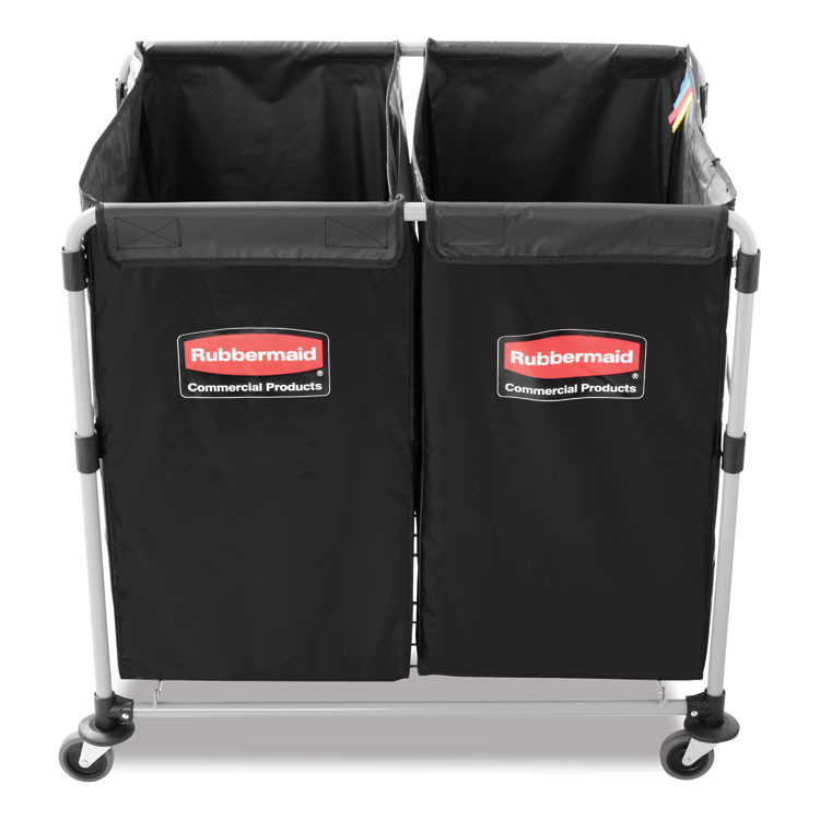 RUBBERMAID COMMERCIAL PROD. 1881782CT 4 Bushel Collapsible X-Cart Bag for Rubbermaid Commercial 1881749 and 1881781, 5 cu ft, 22.08" x 15.33" x 27.33", Black, 2/CT