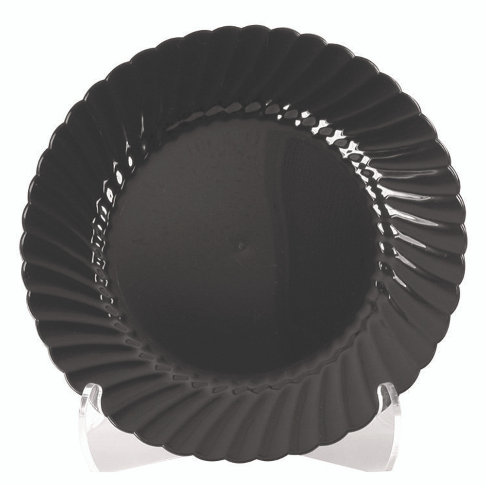 WNA, INC. CW75180BK Classicware Plastic Plates, 7.5" dia, Black, 10/Pack, 18 Packs/Carton