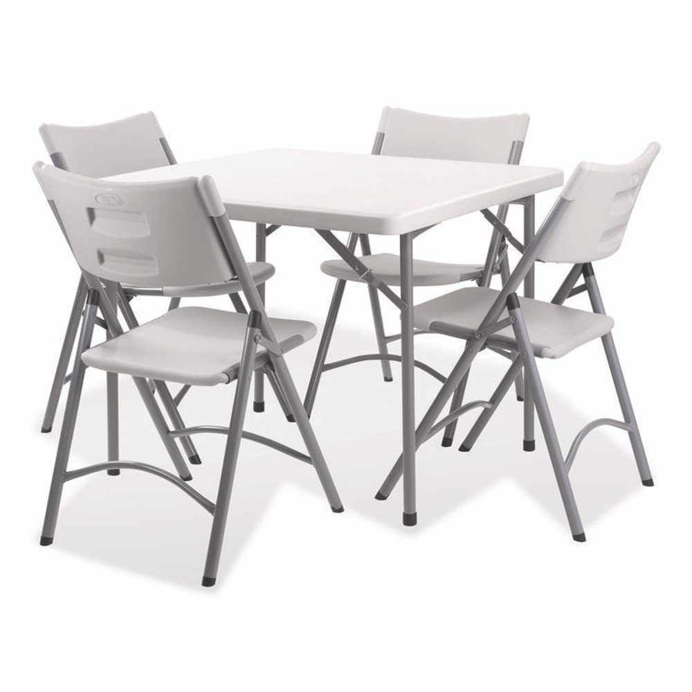 NATIONAL PUBLIC SEATING NPS® BT363616024 Heavy-Duty Folding Table/Folding Chair Set, 36" x 36" x 29.5", Speckled Gray Top, Gray Legs, 4/Carton, 2 Carton/Bundle