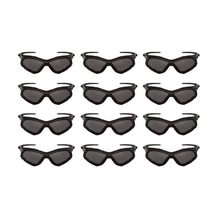 SMITH AND WESSON KleenGuard™ 65336 V30 Nemesis Foam Safety Glasses, Black Nylon Frame, Smoke Polycarbonate Lens, 12/Carton