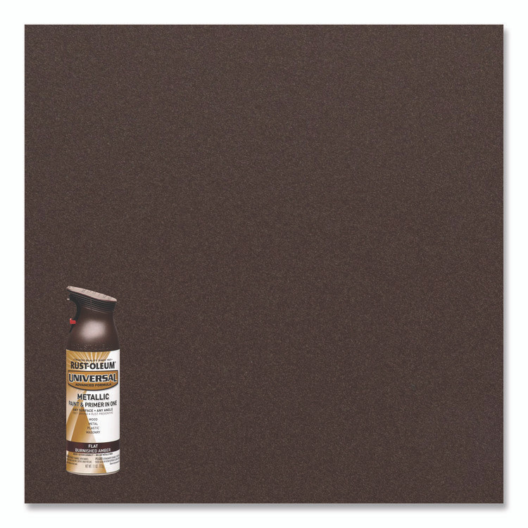 RUST-OLEUM CORPORATION 271472 Universal Premium Spray Paint, Flat Amber, 12 oz Aerosol Can, 6/Carton