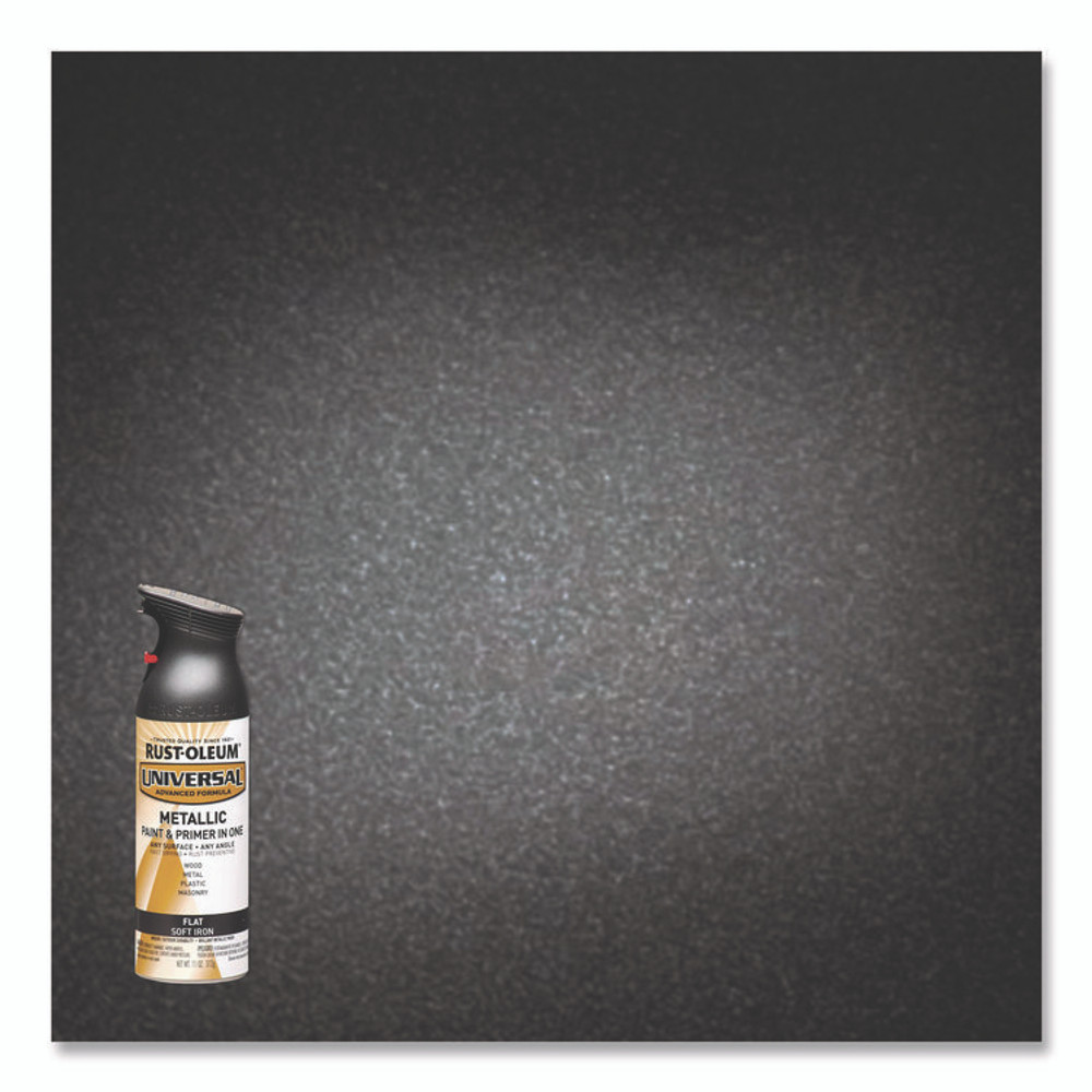 RUST-OLEUM CORPORATION 271473EA Universal Premium Spray Paint, Flat Iron, 12 oz Aerosol Can