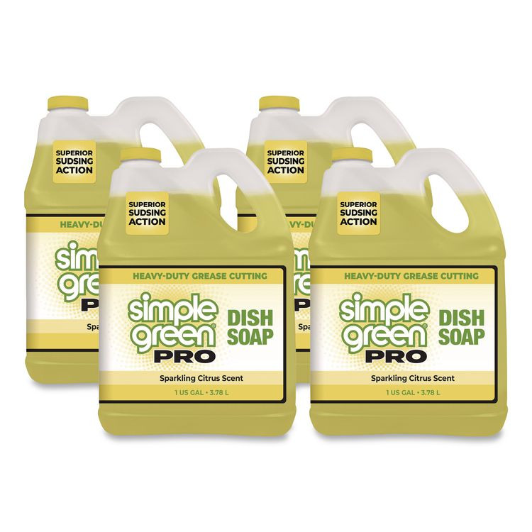 SUNSHINE MAKERS, INC. Simple Green® 4101128 Pro Dish Soap, Sparkling Citrus Scent, 1 gal Bottle, 4/Carton