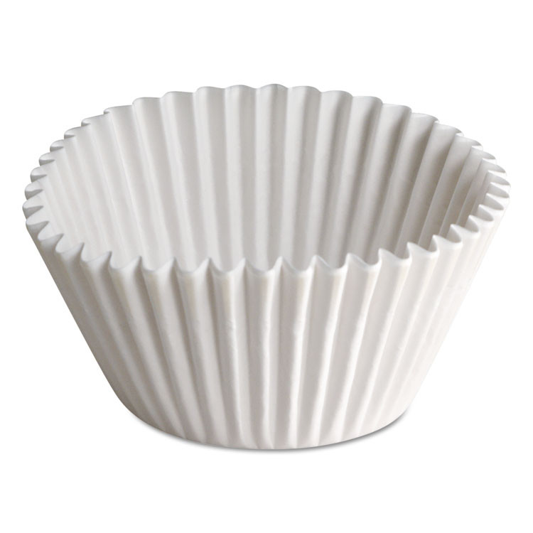 HOFFMASTER BL350-65 Fluted Bake Cups, 8 oz, 3.5 x 1.5 x 0.5, White, Paper, 500/Pack, 10 Packs/Carton