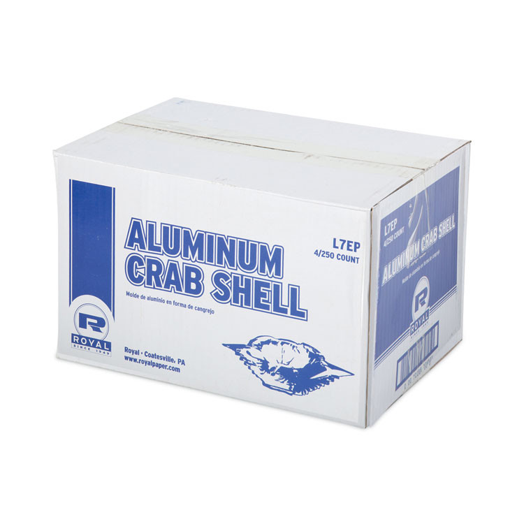 AMERCAREROYAL L7EP Crab Shell-Economy, 2.7 x 4.88 x 0.71, Silver, Aluminum, 250/Pack, 4 Packs/Carton