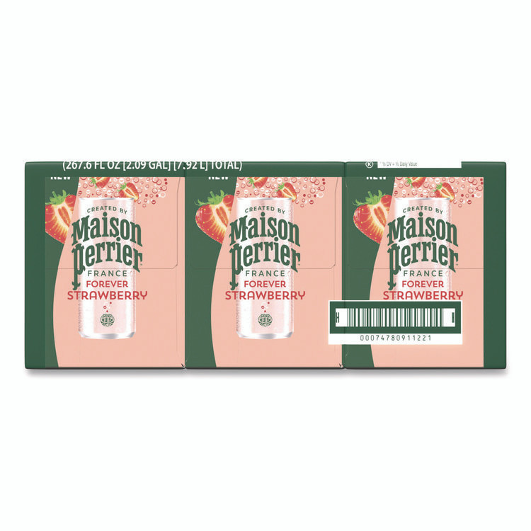 NESTLE Nestlé® 91122 Maison Perrier Sparkling Water, 11.15 oz Can, Strawberry, 8 Cans/Box