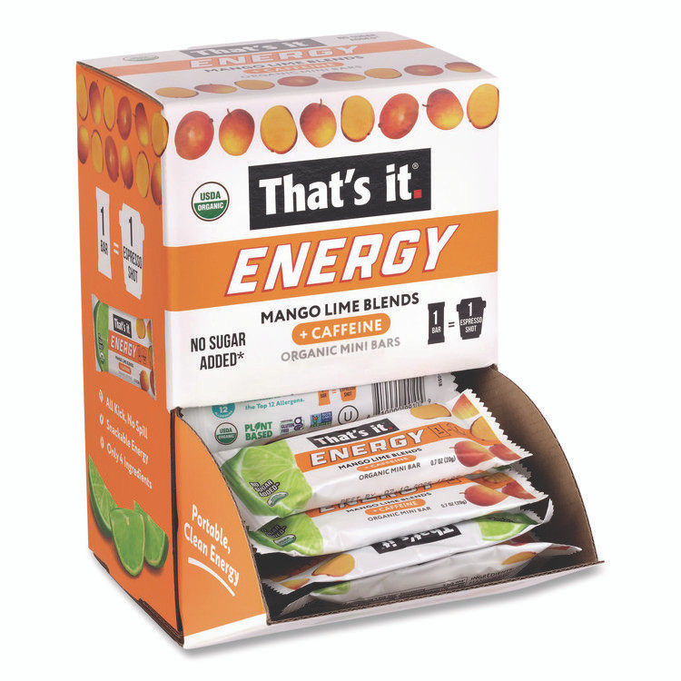 1908 BRANDS That’s it.® 22002520 Organic Energy Bars, Mango Lime, 0.7 oz Bar, 36/Box