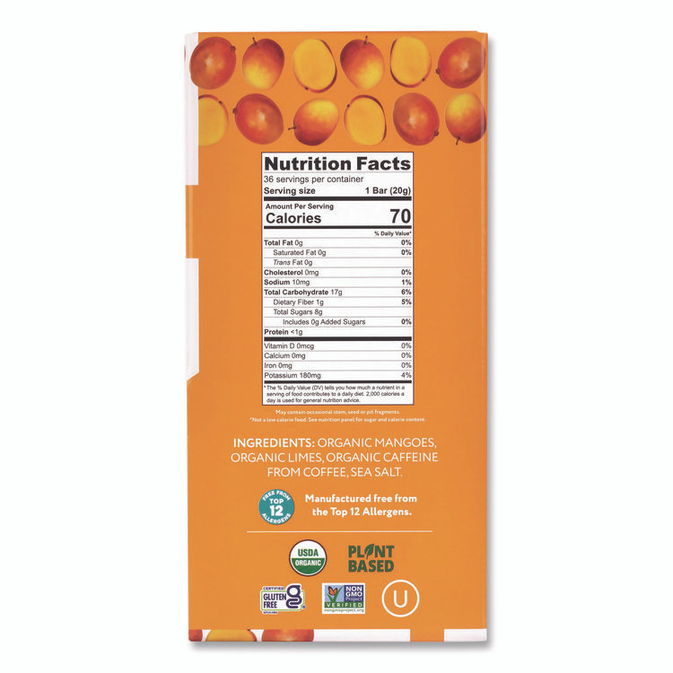 1908 BRANDS That’s it.® 22002520 Organic Energy Bars, Mango Lime, 0.7 oz Bar, 36/Box