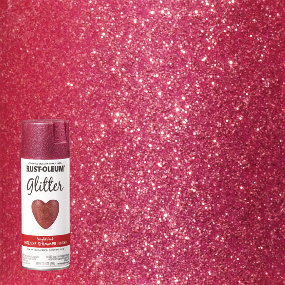 RUST-OLEUM CORPORATION 301818 Specialty Glitter Spray Paint, Glitter Pink, 10.25 oz Aerosol Can, 6/Carton