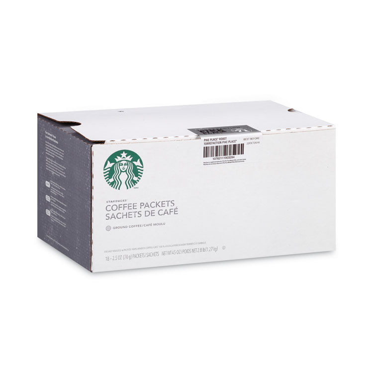 STARBUCKS COFFEE COMPANY 11018197 Coffee, Pike Place, 2.5oz, 18/Box