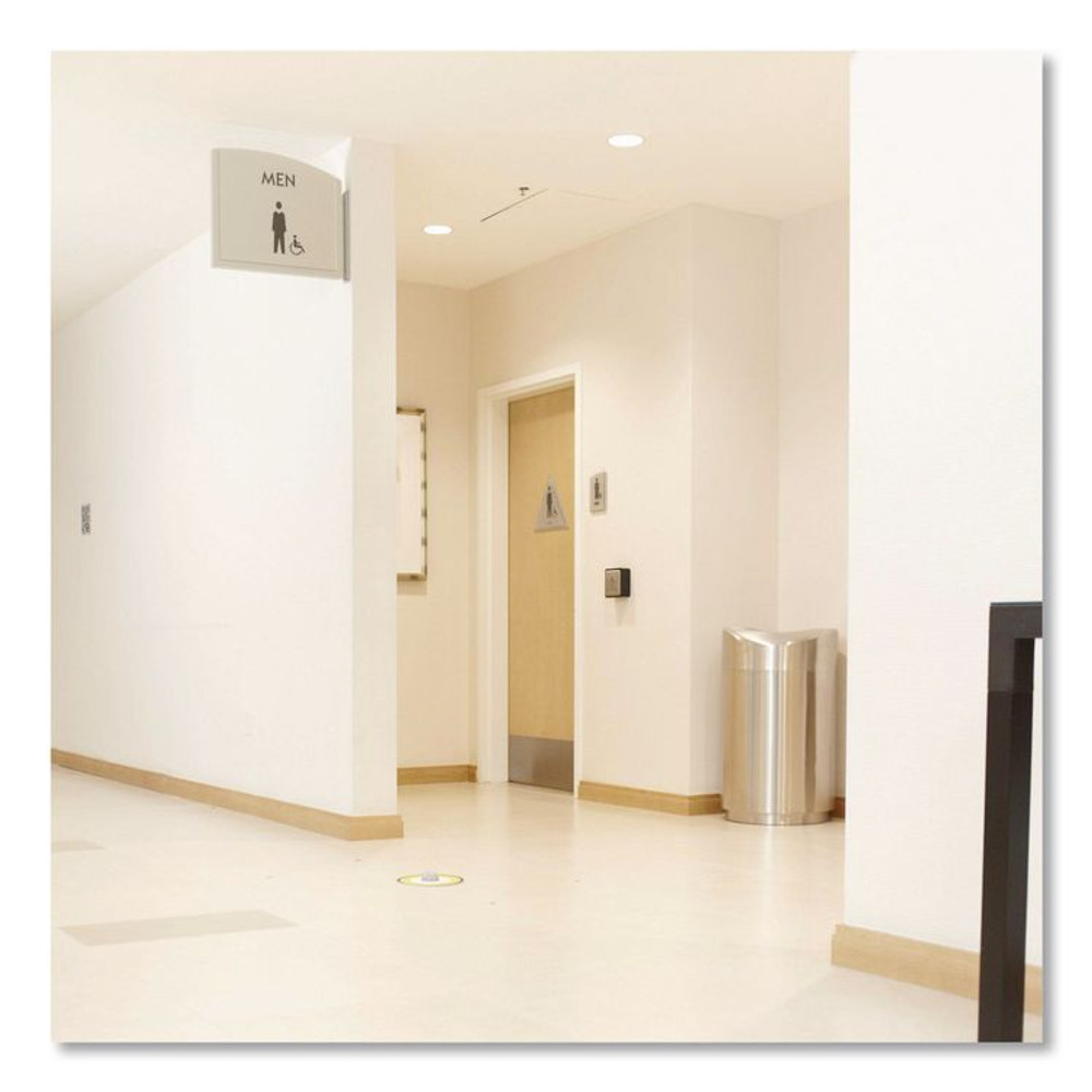 RUBBERMAID COMMERCIAL PROD. R2030SSPL Designer Line Eclipse Waste Receptacle, 30 gal, Steel, Stainless Steel