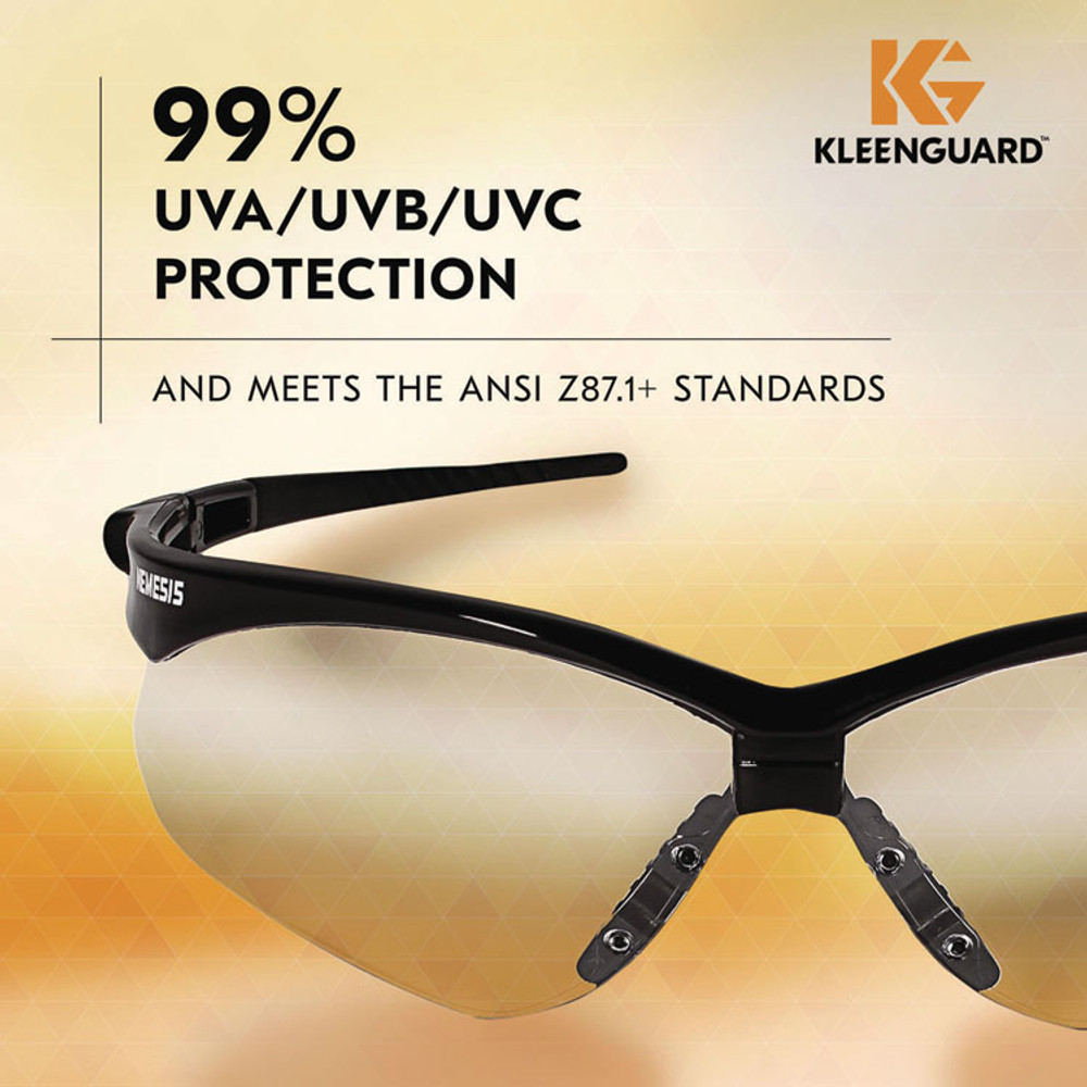 SMITH AND WESSON KleenGuard™ 25685 Nemesis Safety Glasses, Black Frame, Indoor/Outdoor Lens