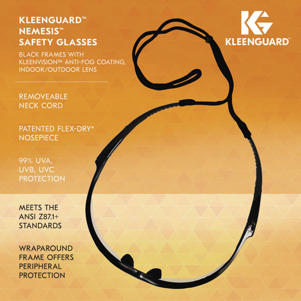 SMITH AND WESSON KleenGuard™ 25685 Nemesis Safety Glasses, Black Frame, Indoor/Outdoor Lens