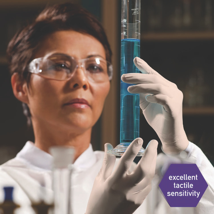 KIMBERLY-CLARK PROFESSIONAL Kimtech™ 57550 PFE Latex Exam Gloves, Powder-Free, X-Large, 6.3 mil Thick, 9.5" Long, Natural, 1,000/Carton