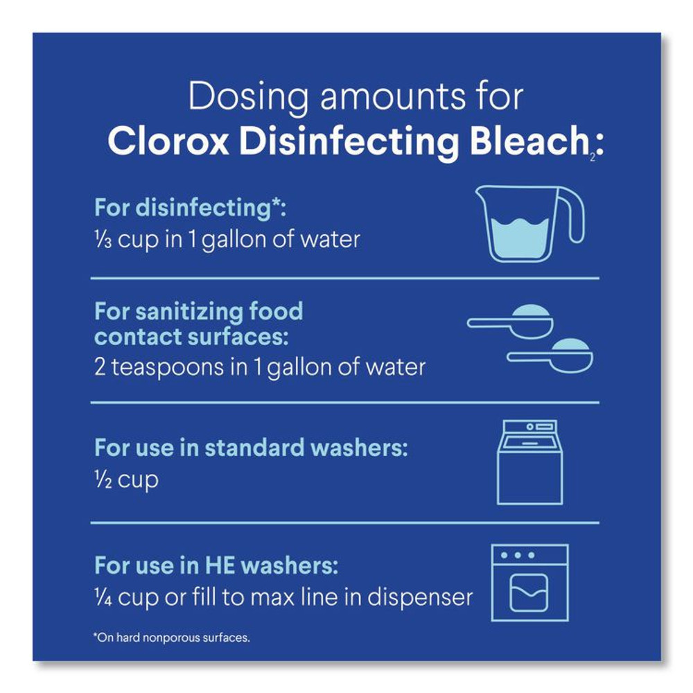 CLOROX SALES CO. 32260EA Concentrated Regular Disinfecting Bleach, 43 oz Bottle