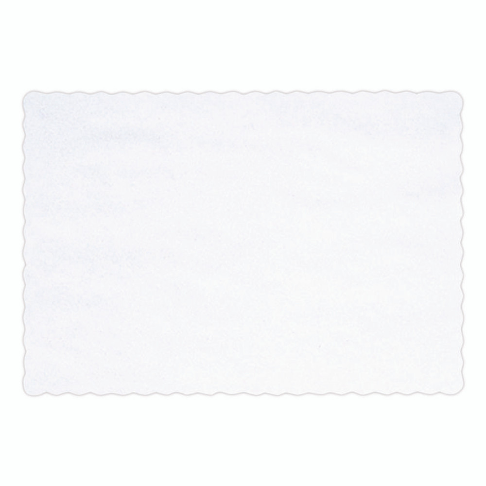 HOFFMASTER 310477 Solid Color Scalloped Edge Placemats, 9.63 x 13.5, White, 1,000/Carton