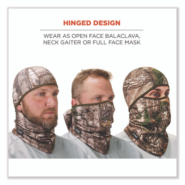 TENACIOUS HOLDINGS, INC. ergodyne® 16833 N-Ferno 6823 Hinged Balaclava Face Mask, Fleece, One Size Fits Most, Realtree Edge