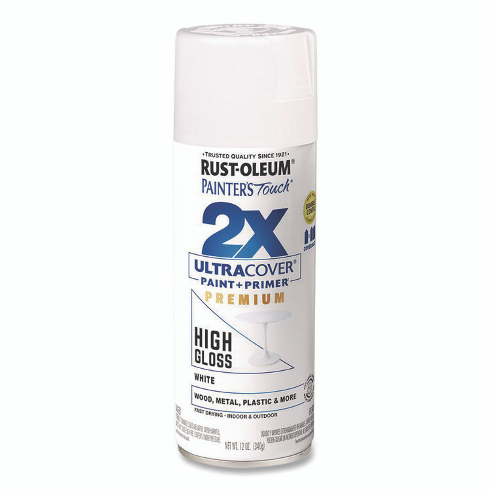 RUST-OLEUM CORPORATION 331171EA Painter's Touch 2X Ultra Cover Spray Paint, High Gloss White, 12 oz Aerosol Can
