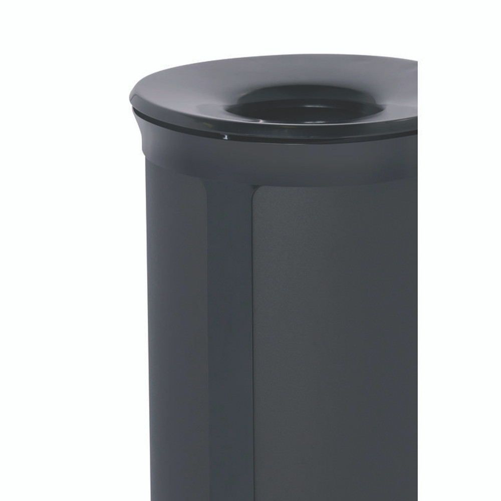 RUBBERMAID COMMERCIAL PROD. 2172842 ENHANCE Series Waste Receptacle, 33 gal, Metal, Jet Black Metallic