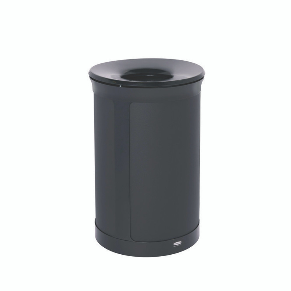 RUBBERMAID COMMERCIAL PROD. 2172842 ENHANCE Series Waste Receptacle, 33 gal, Metal, Jet Black Metallic