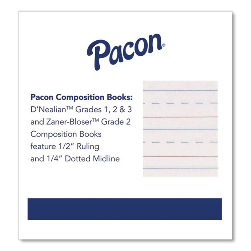 PACON CORPORATION 2426 Primary Picture Story Book, D'Nealian 1-3, Zaner-Bloser 2, Manuscript Rule (1/2"), Yellow/Black Cover,(100) 9.75 x 7.5 Sheets