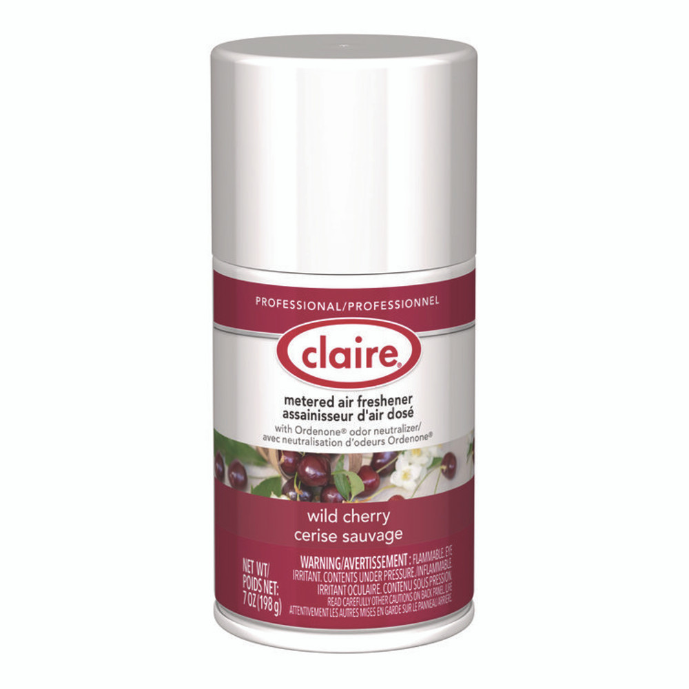 PLZ CORP Claire® 107 Metered Air Freshener, Cherry Scent, 7 oz Aerosol Spray, 12/Carton