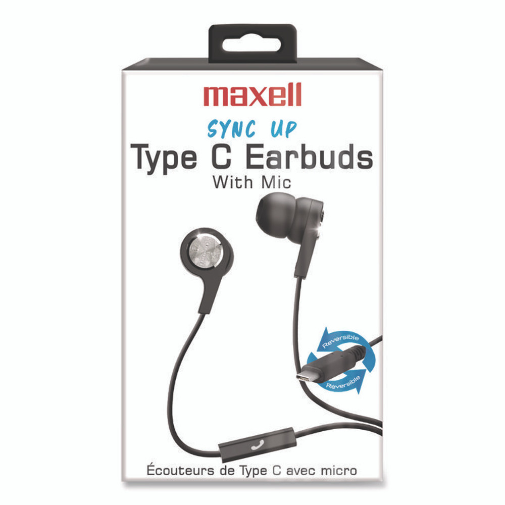 MAXELL CORP. OF AMERICA 199261 USB-C Earbuds, Black