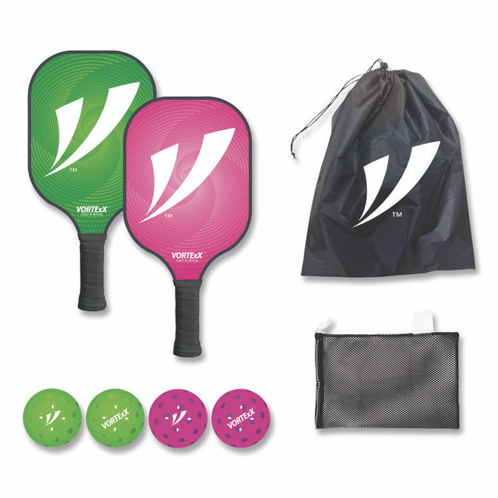 CHAGRINOVATIONS VORTExX VX68129 Pickleball Set, Pink/Green, 15.75" x 7.75" x 2.9"