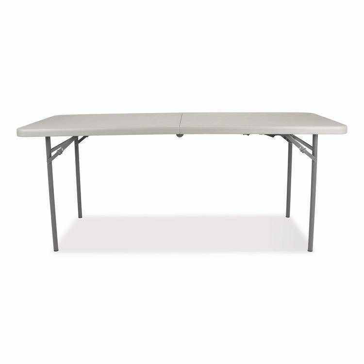 NATIONAL PUBLIC SEATING NPS® CMFIH3072 Comfort Max Fold-in-Half Table, Rectangular, 72w x 30d x 29.25h, Speckled Gray Top, Gray Base/Legs
