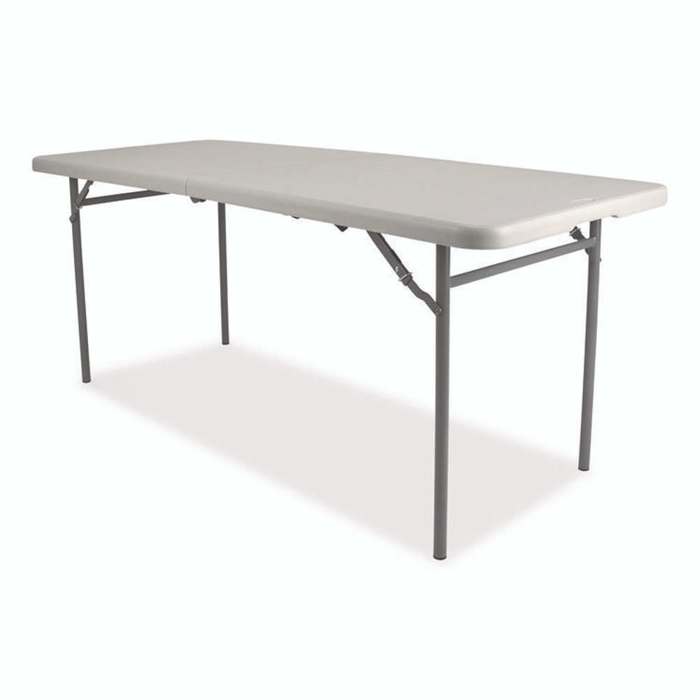 NATIONAL PUBLIC SEATING NPS® CMFIH3072 Comfort Max Fold-in-Half Table, Rectangular, 72w x 30d x 29.25h, Speckled Gray Top, Gray Base/Legs