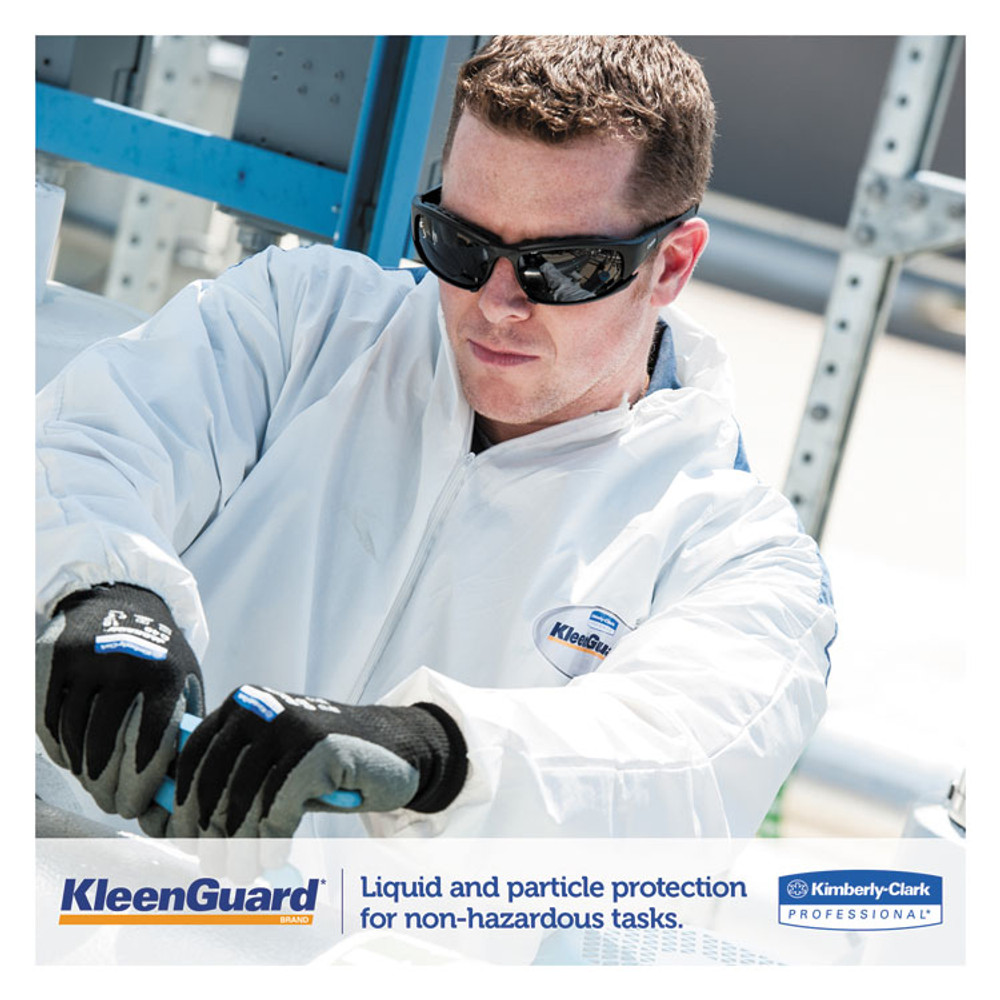 SMITH AND WESSON KleenGuard™ 38939 A35 Liquid and Particle Protection Coveralls, Zipper Front, Hooded, Elastic Wrists and Ankles, X-Large, White, 25/Carton
