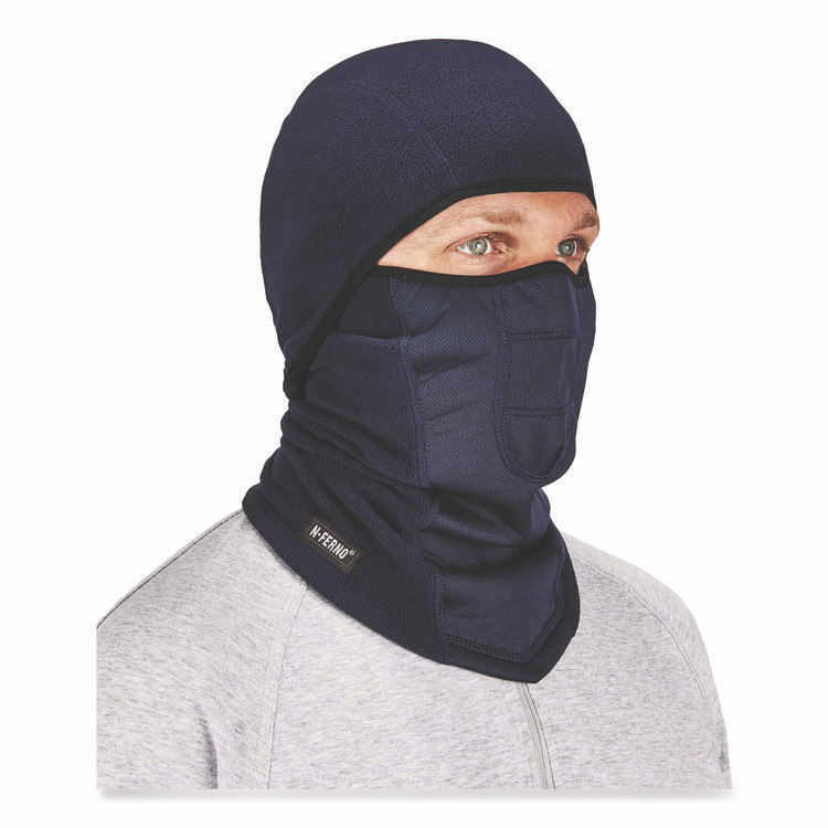 TENACIOUS HOLDINGS, INC. ergodyne® 16851 N-Ferno 6823 Hinged Balaclava Face Mask, Fleece, One Size Fits Most, Navy