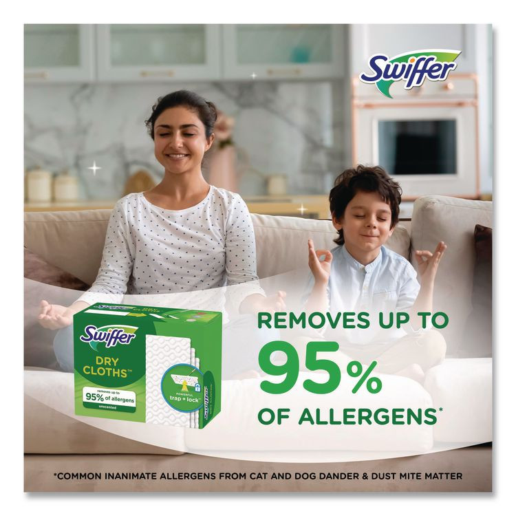 PROCTER & GAMBLE Swiffer® 21457 Dry Refill Cloths, 10.63 x 8, White, 32/Box, 4 Boxes/Carton