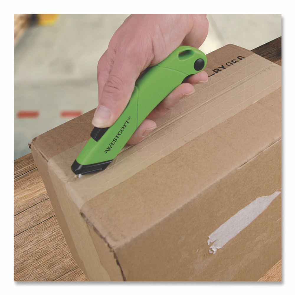 EVERSHARP PEN CO. Westcott® 00741 Ceramic Safety Cutter with Fold-Out Film Cutter, Plastic Handle, Green