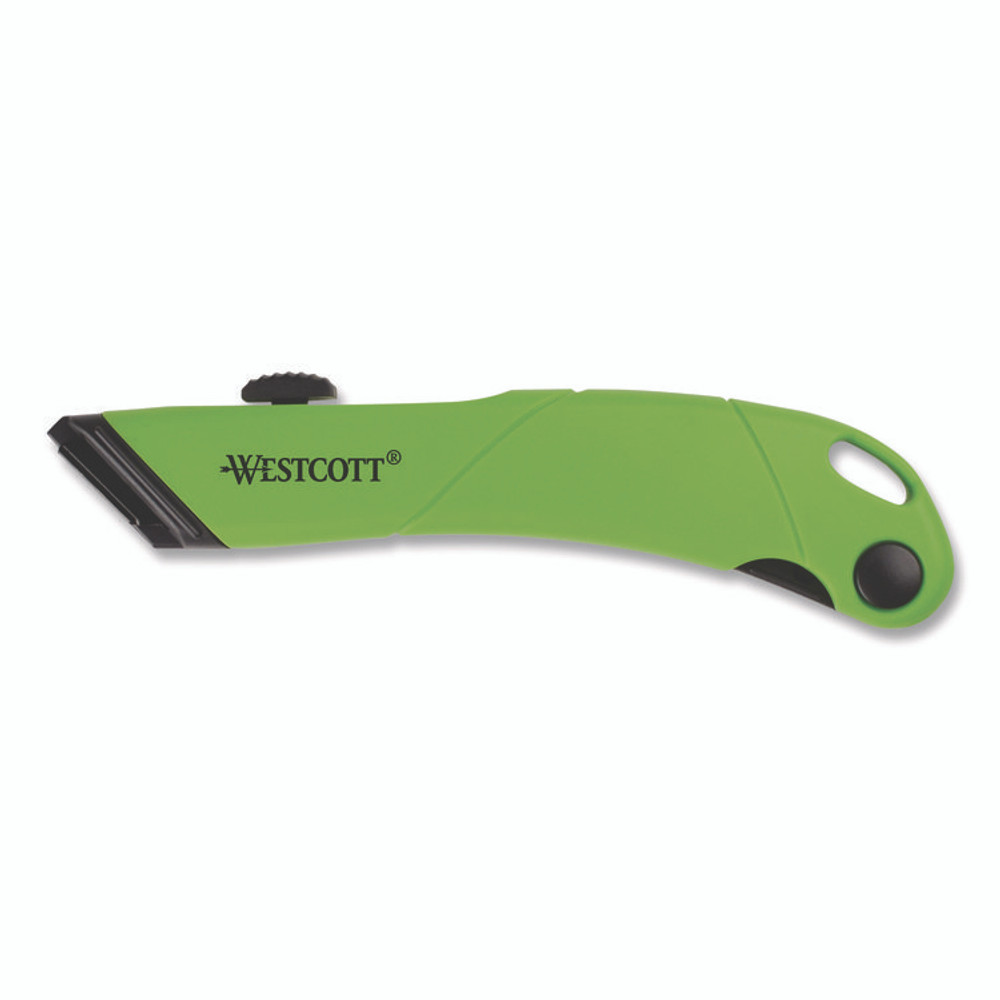 EVERSHARP PEN CO. Westcott® 00741 Ceramic Safety Cutter with Fold-Out Film Cutter, Plastic Handle, Green