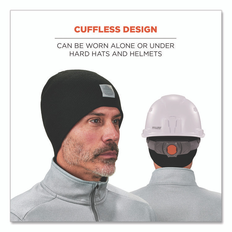 TENACIOUS HOLDINGS, INC. ergodyne® 16812 N-Ferno 6812 Rib Knit Beanie, One Size Fits Most, Black