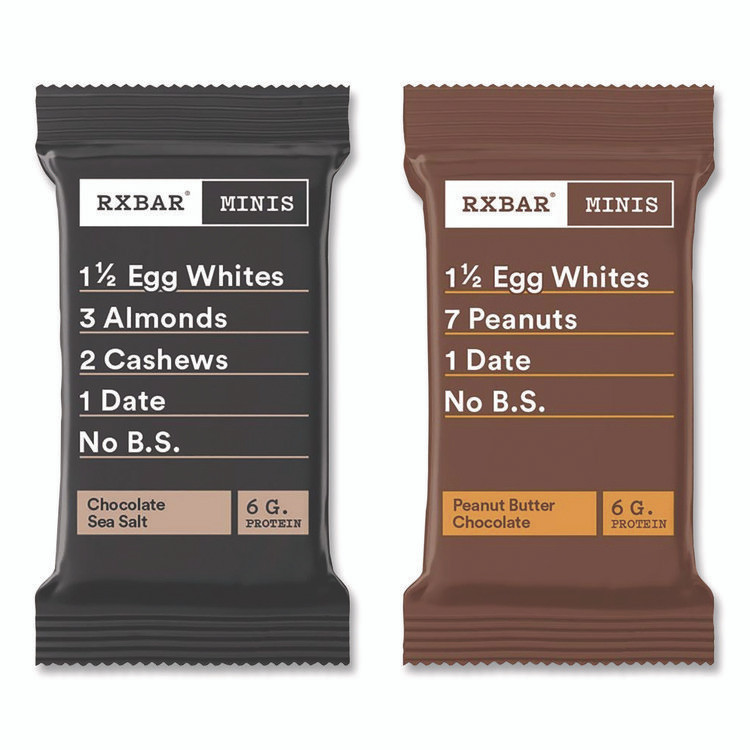 KELLOGG'S RXBAR® KEE00190 Minis Protein Bars, Chocolate Sea Salt and Peanut Butter Chocolate, 0.9 oz Bar, 8/Box