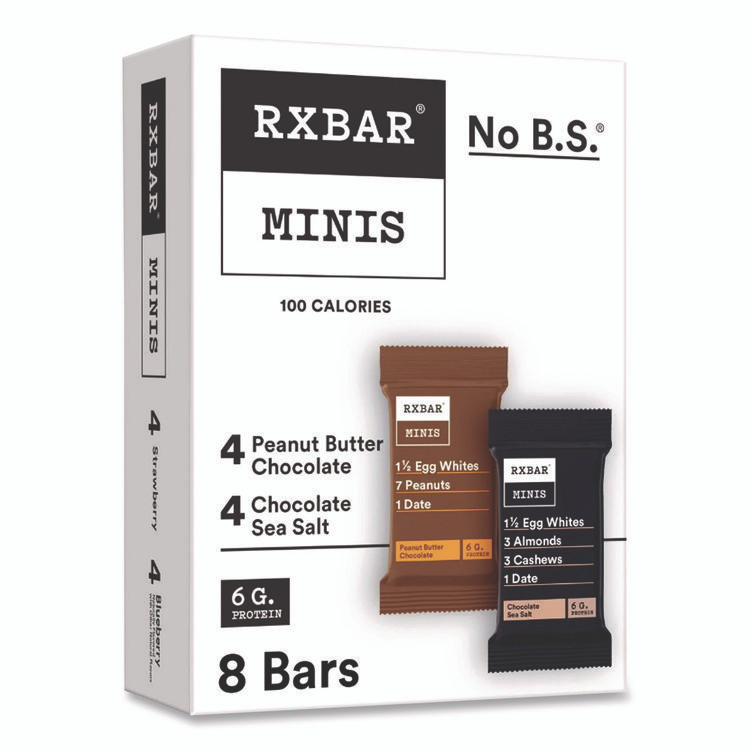 KELLOGG'S RXBAR® KEE00190 Minis Protein Bars, Chocolate Sea Salt and Peanut Butter Chocolate, 0.9 oz Bar, 8/Box