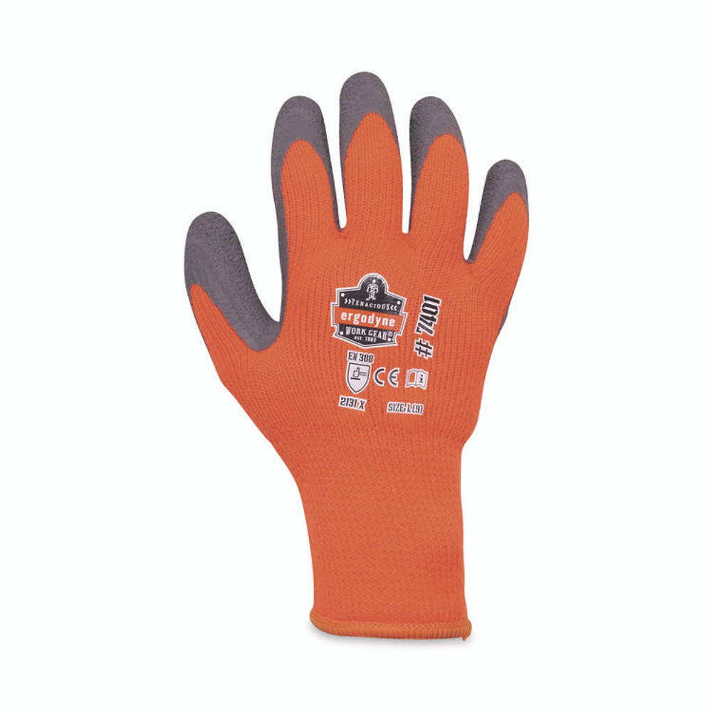 TENACIOUS HOLDINGS, INC. ergodyne® 17623 ProFlex 7401-CASE Coated Lightweight Winter Gloves, EN388: 2131X, 9" Long, Medium, Orange, Pair