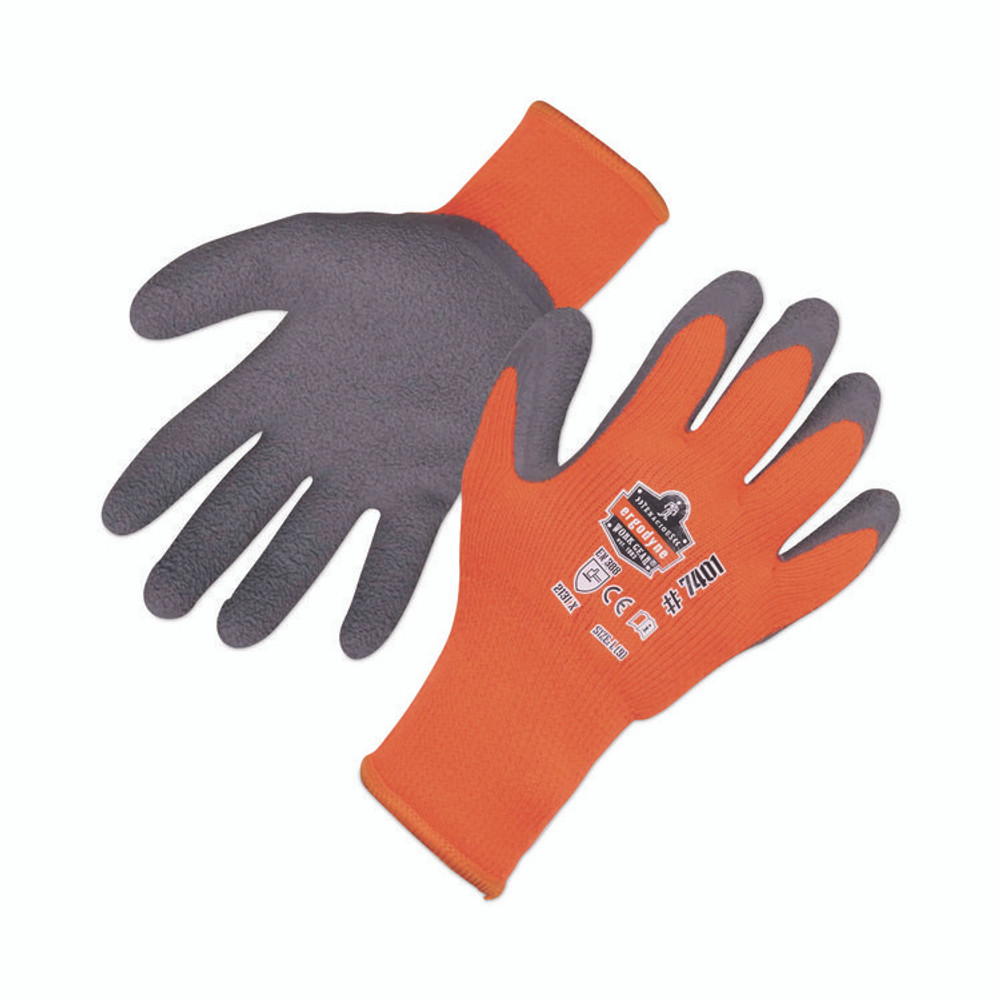 TENACIOUS HOLDINGS, INC. ergodyne® 17623 ProFlex 7401-CASE Coated Lightweight Winter Gloves, EN388: 2131X, 9" Long, Medium, Orange, Pair
