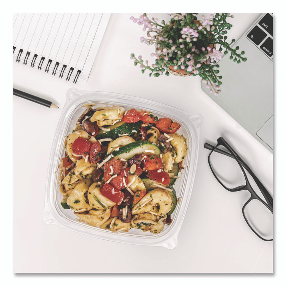 DART C12SB Square Plastic Bowls, 12 oz, 8.5 x 8.5 x 2.64, Clear, Plastic, 63 Bowls/Sleeve, 8 Sleeves/Carton